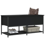 Storage Bench Black 100x42.5x47 cm Engineered Wood - Top-Down View