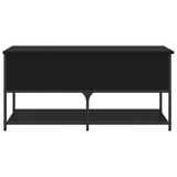 Storage Bench Black 100x42.5x47 cm Engineered Wood - Close-Up Angle