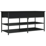 Shoe Bench Black 100x42.5x50 cm Engineered Wood - Front View
