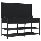 Shoe Bench Black 100x42.5x50 cm Engineered Wood - Rear View
