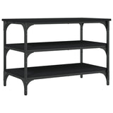 Shoe Bench Black 70x38.5x49 cm Engineered Wood - Front View