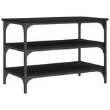 Shoe Bench Black 70x38.5x49 cm Engineered Wood - Close-Up Angle