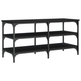 Shoe Bench Black 100x38.5x49 cm Engineered Wood - Close-Up Angle
