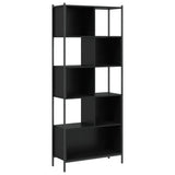 Bookcase Black 72x28x172 cm Engineered Wood - Front View
