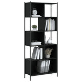 Bookcase Black 72x28x172 cm Engineered Wood - Top-Down View