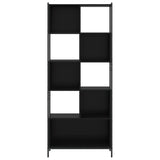 Bookcase Black 72x28x172 cm Engineered Wood - 45-Degree Angle