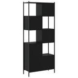 Bookcase Black 72x28x172 cm Engineered Wood - Close-Up Angle