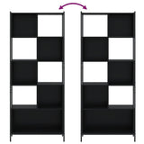 Bookcase Black 72x28x172 cm Engineered Wood - Low Angle