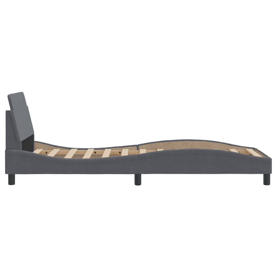 Bed Frame "Dover" Dark Grey 90x190 cm Velvet