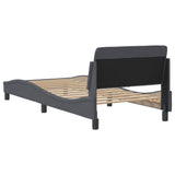 Bed Frame "Dover" Dark Grey 90x190 cm Velvet