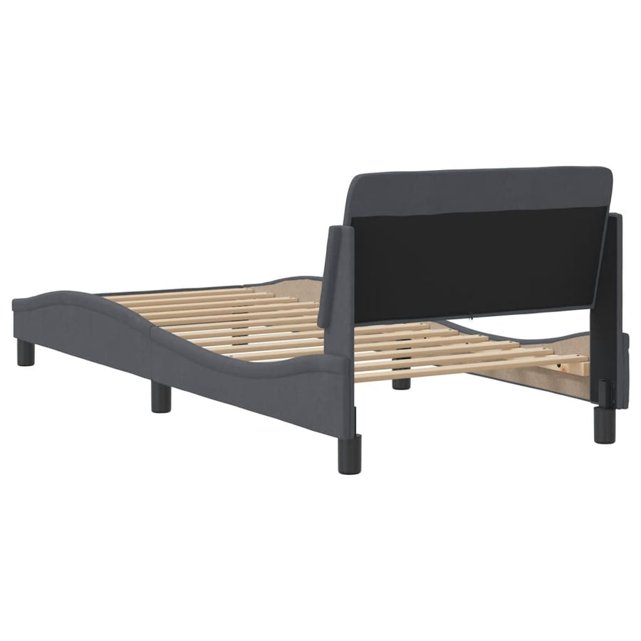 Bed Frame "Dover" Dark Grey 90x190 cm Velvet