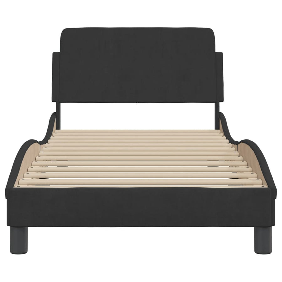 Bed Frame "Dover" Black 90x190 cm Velvet