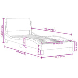 Bed Frame "Dover" Black 90x190 cm Velvet