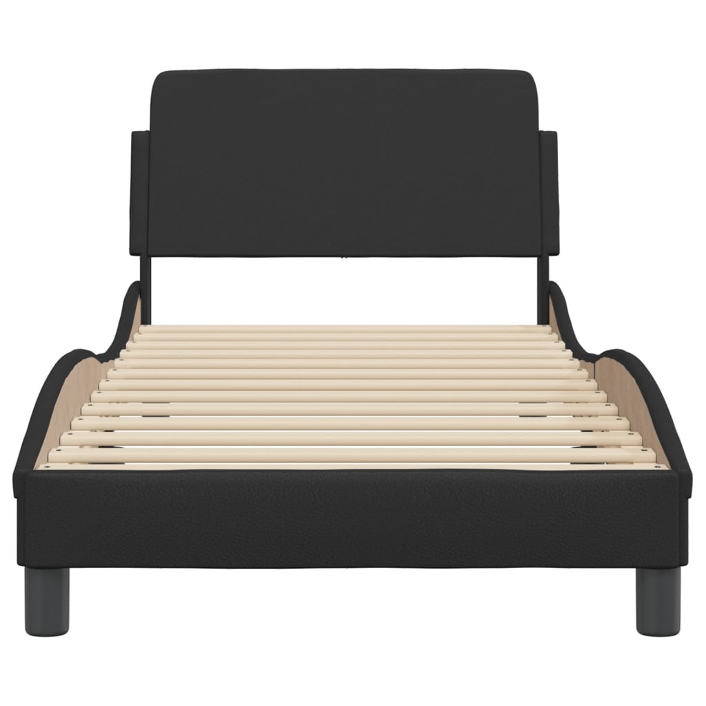 Bed Frame "Dover" Black 90x190 cm Faux Leather