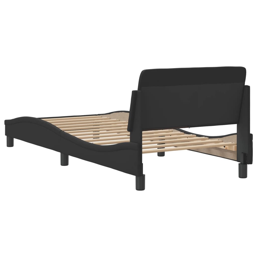 Bed Frame "Dover" Black 90x190 cm Faux Leather