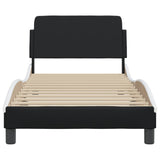 Bed Frame "Dover" Black and White 90x190 cm Faux Leather