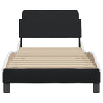 Bed Frame "Dover" Black and White 90x190 cm Faux Leather