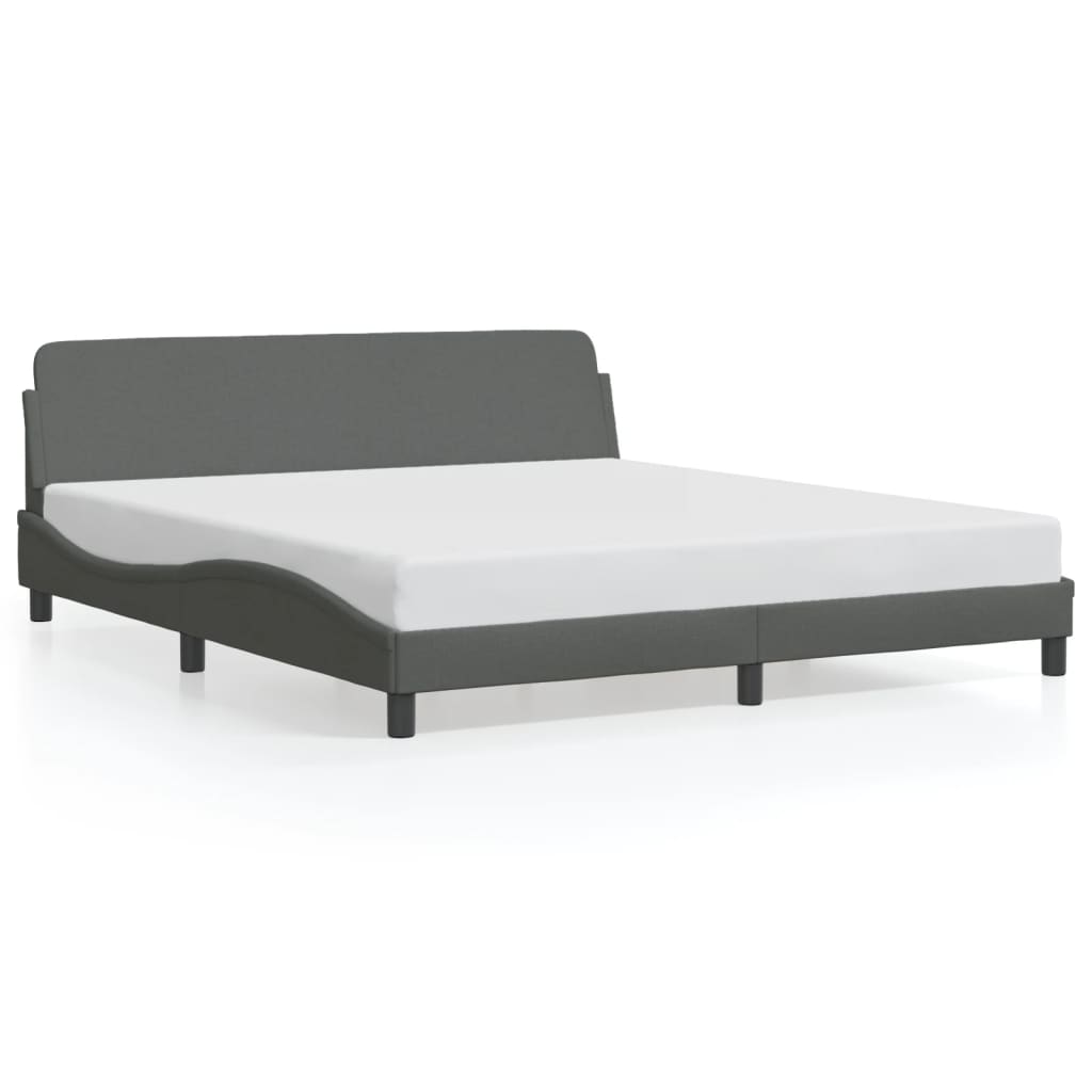 Bed Frame "Dover" Dark Grey 180x200 cm King Fabric