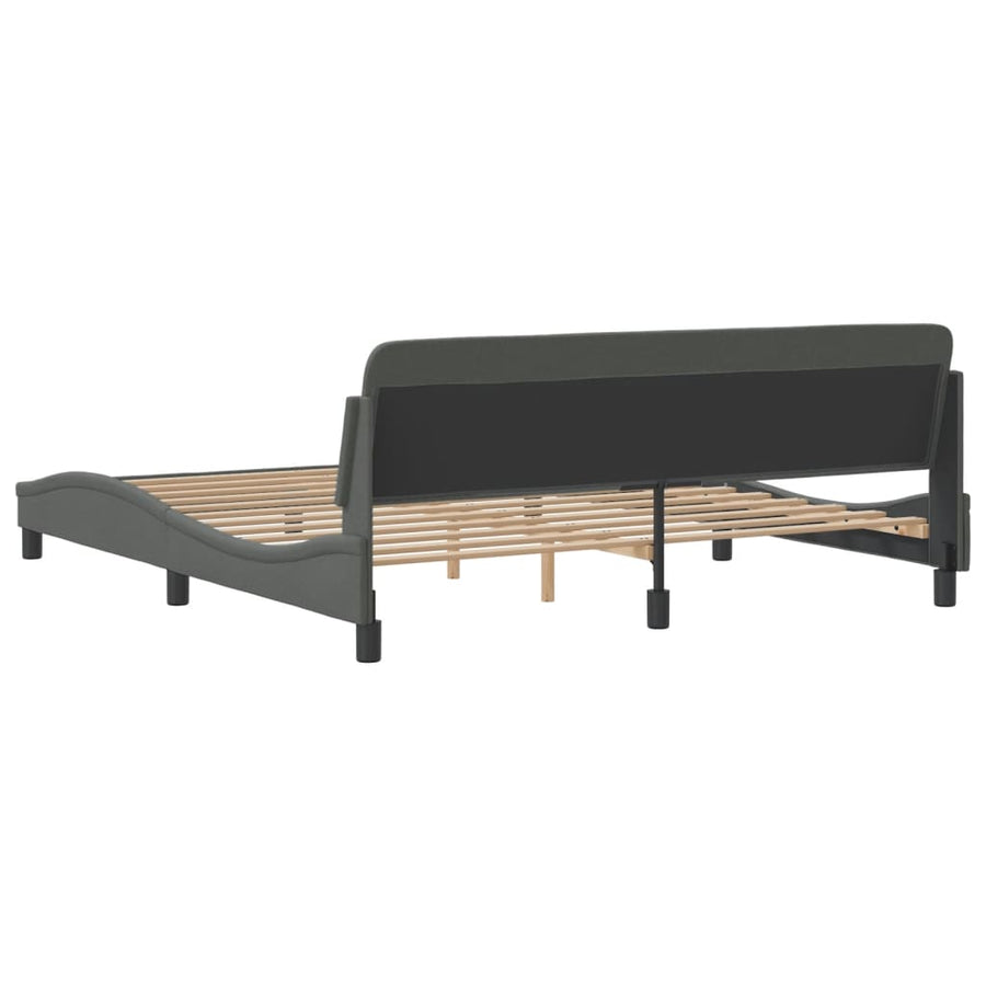 Bed Frame "Dover" Dark Grey 180x200 cm King Fabric