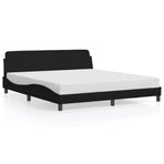 Bed Frame "Dover" Black 180x200 cm King Fabric