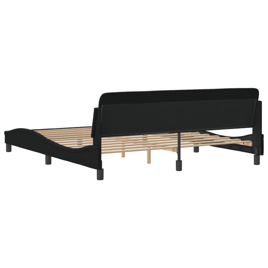 Bed Frame "Dover" Black 180x200 cm King Fabric