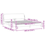 Bed Frame "Dover" Black 180x200 cm King Fabric