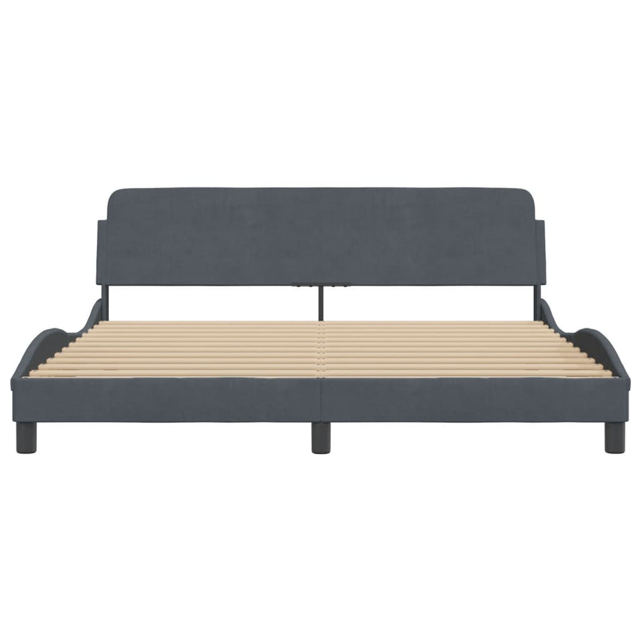 Bed Frame "Dover" Dark Grey 180x200 cm King Velvet
