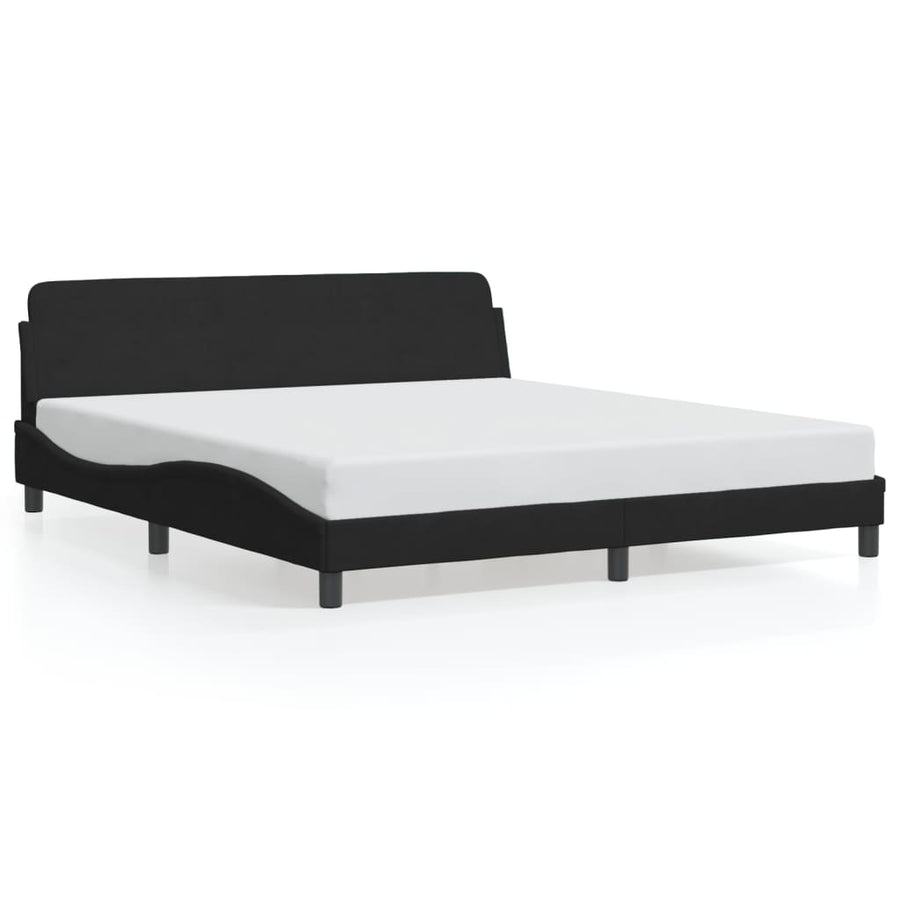 Bed Frame "Dover" Black 180x200 cm King Velvet