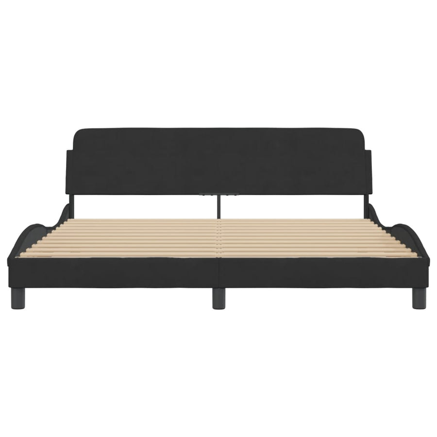 Bed Frame "Dover" Black 180x200 cm King Velvet
