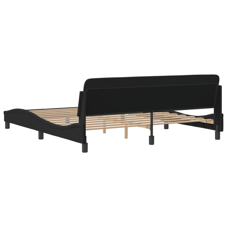 Bed Frame "Dover" Black 180x200 cm King Velvet