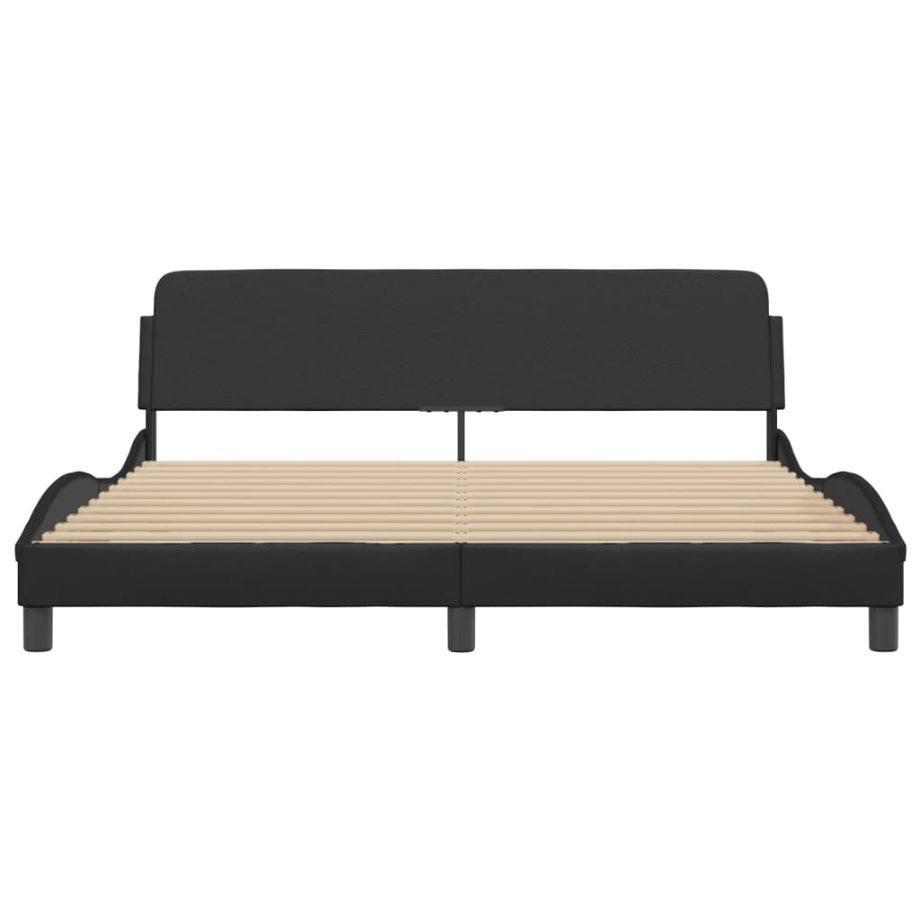 Bed Frame "Dover" Black 180x200 cm King Faux Leather