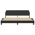 Bed Frame "Dover" Black and White 180x200 cm King Faux Leather