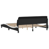 Bed Frame "Dover" Black and White 180x200 cm King Faux Leather