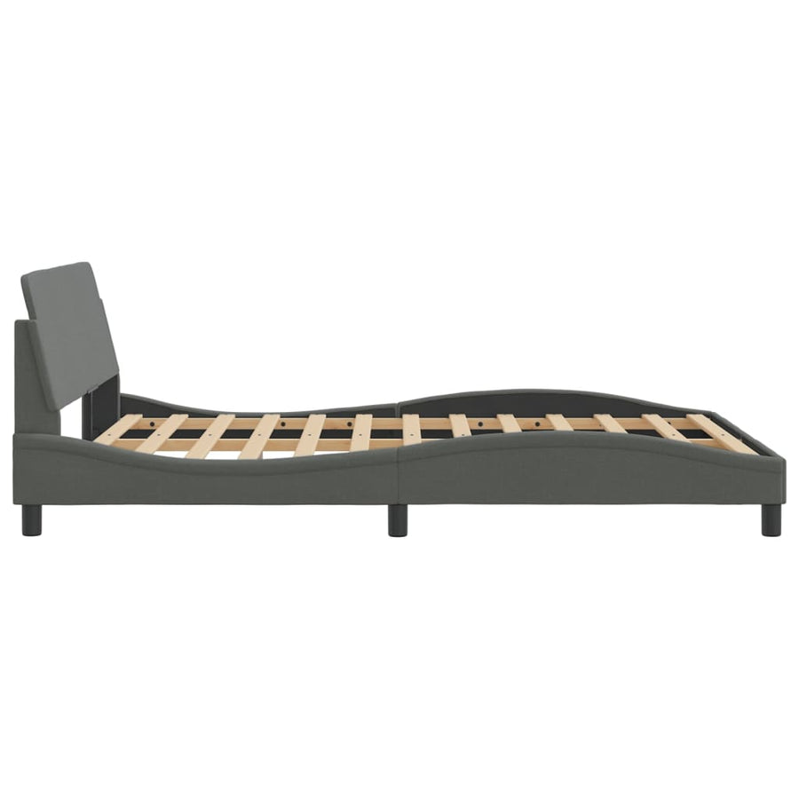 Bed Frame "Dover" Dark Grey 137x190 cm Double Fabric