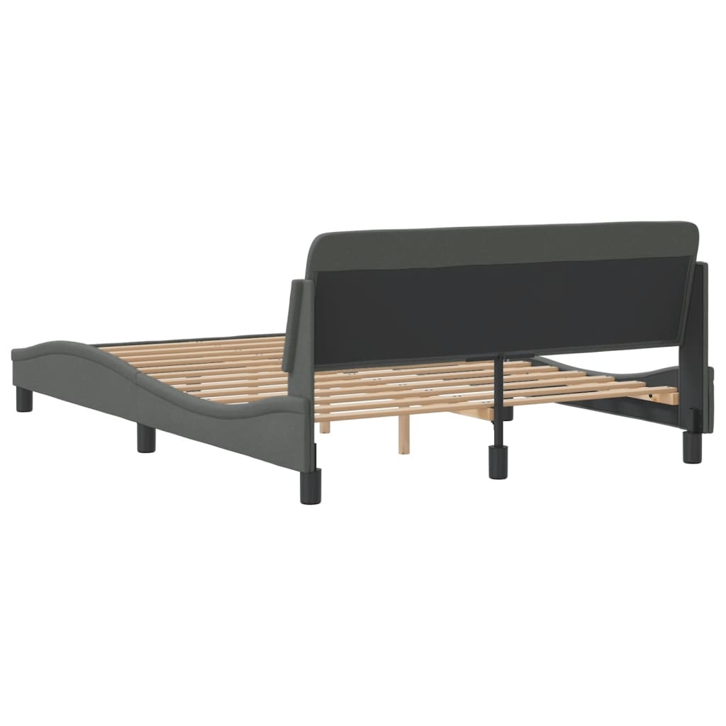 Bed Frame "Dover" Dark Grey 137x190 cm Double Fabric