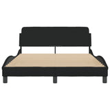 Bed Frame "Dover" Black 137x190 cm Double Fabric
