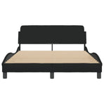 Bed Frame "Dover" Black 137x190 cm Double Fabric