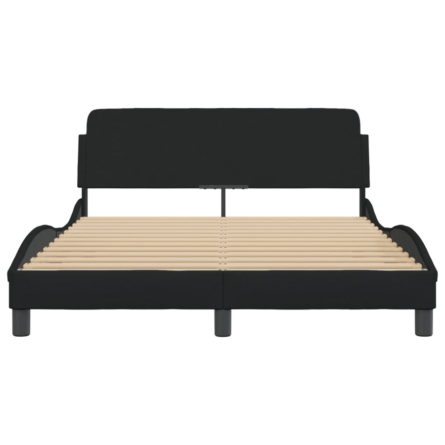 Bed Frame "Dover" Black 137x190 cm Double Fabric
