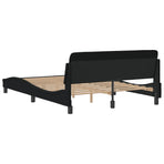 Bed Frame "Dover" Black 137x190 cm Double Fabric