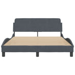 Bed Frame "Dover" Dark Grey 137x190 cm Double Velvet