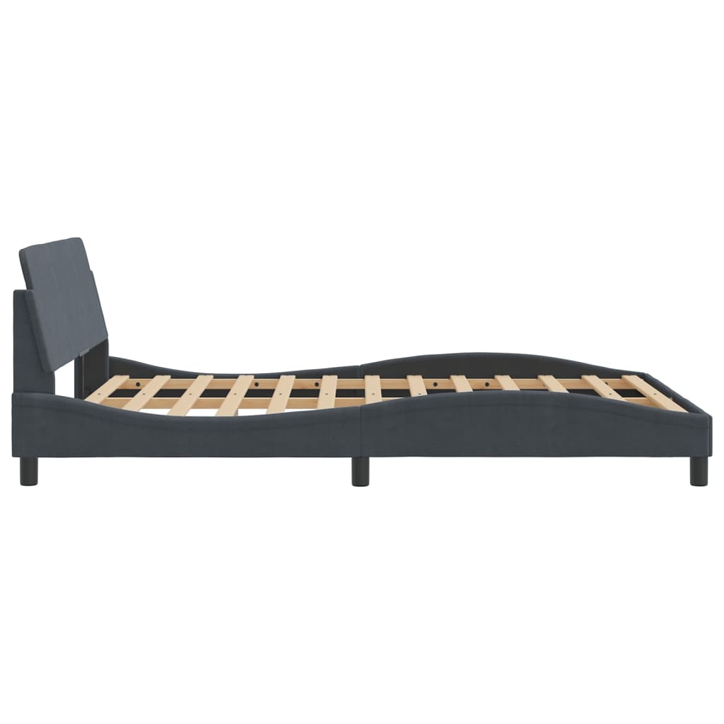Bed Frame "Dover" Dark Grey 137x190 cm Double Velvet