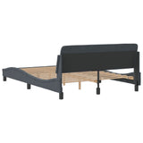 Bed Frame "Dover" Dark Grey 137x190 cm Double Velvet