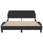 Bed Frame "Dover" Black 137x190 cm Double Velvet