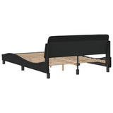 Bed Frame "Dover" Black 137x190 cm Double Velvet