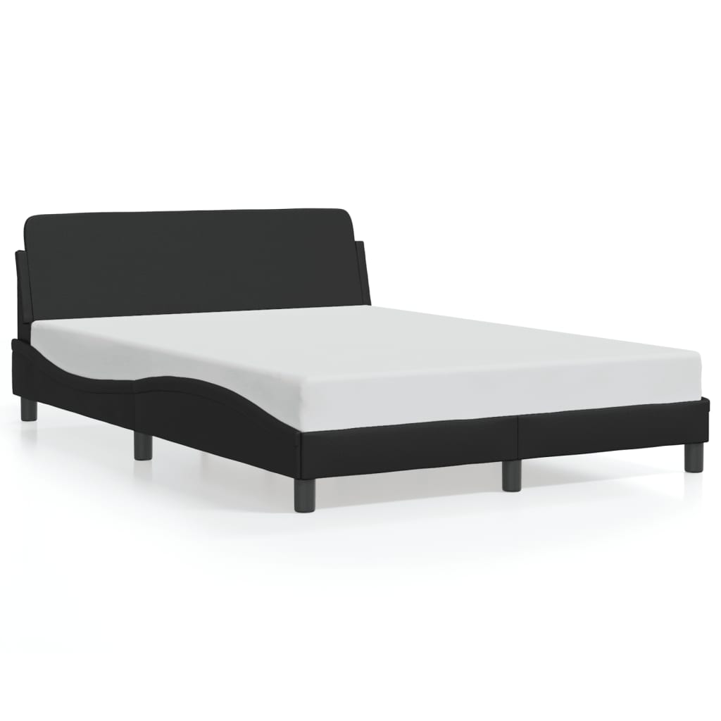 Bed Frame "Dover" Black 137x190 cm Double Faux Leather