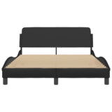 Bed Frame "Dover" Black 137x190 cm Double Faux Leather
