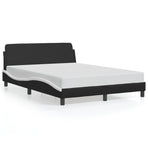 Bed Frame "Dover" Black and White 137x190 cm Double Faux Leather