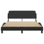 Bed Frame "Dover" Black and White 137x190 cm Double Faux Leather