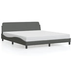 Bed Frame "Dover" Dark Grey 152x203 cm Queen Fabric