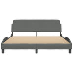 Bed Frame "Dover" Dark Grey 152x203 cm Queen Fabric